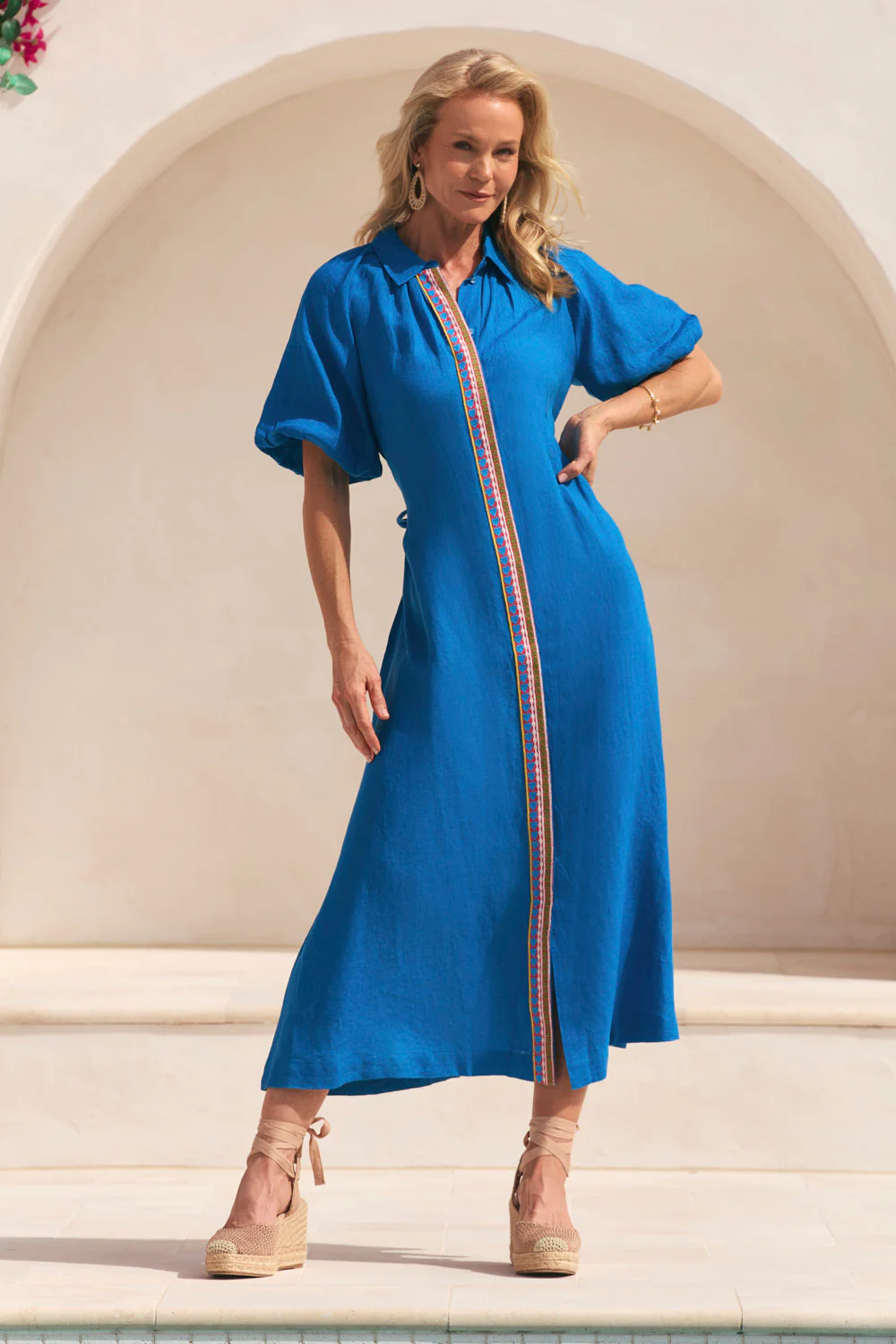 Matilda Collared Dress Mediterranean